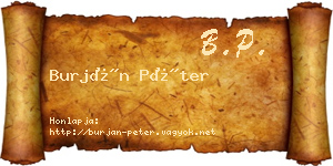 Burján Péter névjegykártya